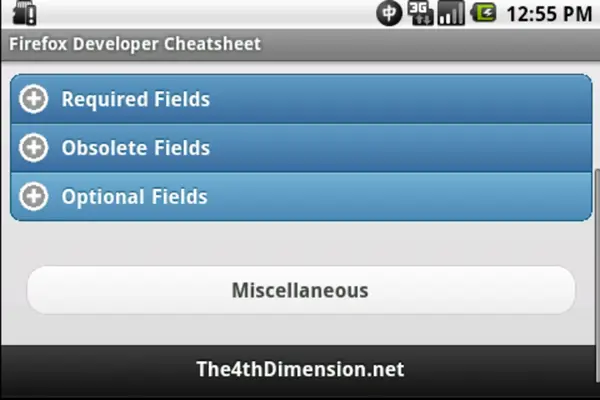 Firefox Developer Cheatsheet android App screenshot 3